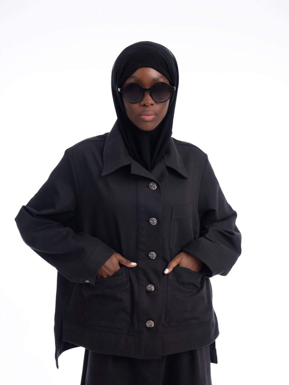 ALIYAH – Deep Black Lightweight Denim Set