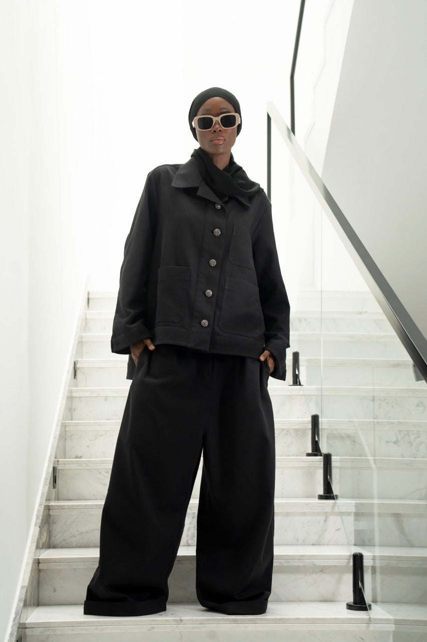 ALIYAH – Deep Black Lightweight Denim Set