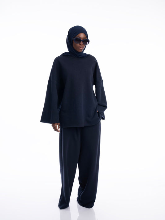 ENSEMBLE JOGGING BLEU MARINE – 100% coton