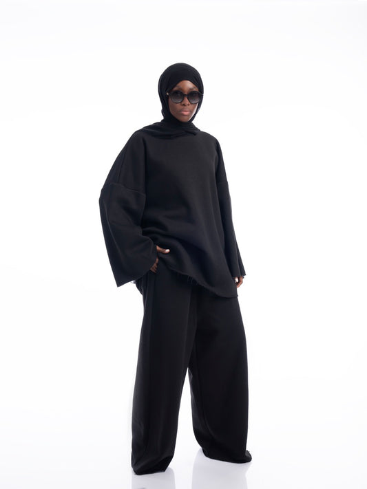 ENSEMBLE JOGGING NOIR - 100% Coton