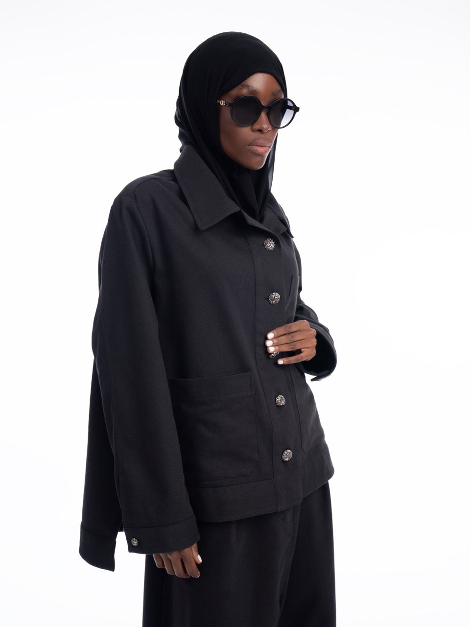 ALIYAH – Deep Black Lightweight Denim Set